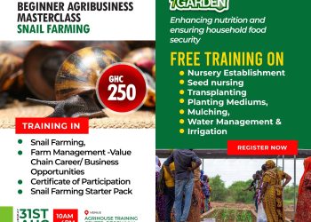 Join the 4th Monthly Beginner Executive Masterclass for Intense Training on Snail Farming and Free Vegetable Farming  