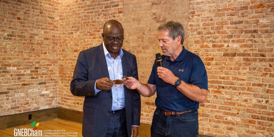 Governor Jim Pillen Presents Governor’s Coin to Ghana-Nebraska Agribusiness Chamber Delegations to Signify the Growing Bond Between Ghana and Nebraska