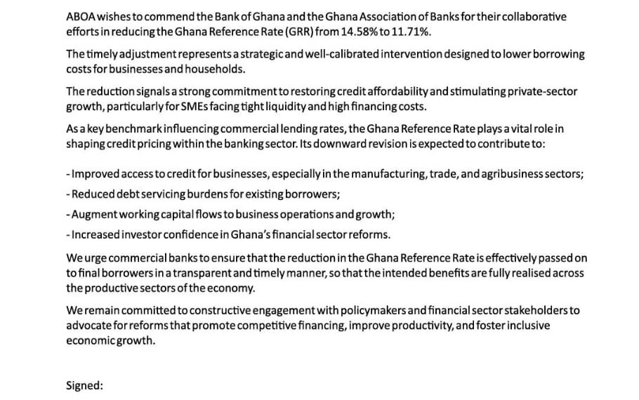 Ashanti Business Owners Welcome Reduction in Reference Rate Ashanti Business Owners Welcome Reduction in Reference Rate
