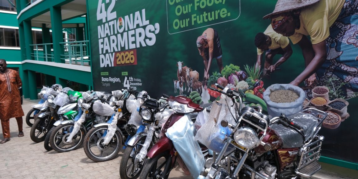Oboye Azimah donates 10 Motorcycles to support 42nd National Farmers’ Day